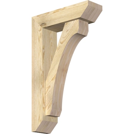 Ekena Millwork Legacy Slat Rough Sawn Bracket w/ Offset Brace, Douglas Fir, 6"W x 20"D x 32"H BKT0604X20X32LEC06RDF